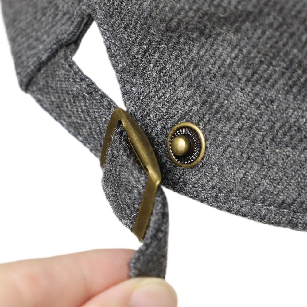 [14+ ICHIYON PLUS] Mixed-Material Winter Hunting Cap, Patchwork Hat, Newsboy Cap, Men's, Plus Size, Casual, Stylish, Adjustable Size / 103804-131-103