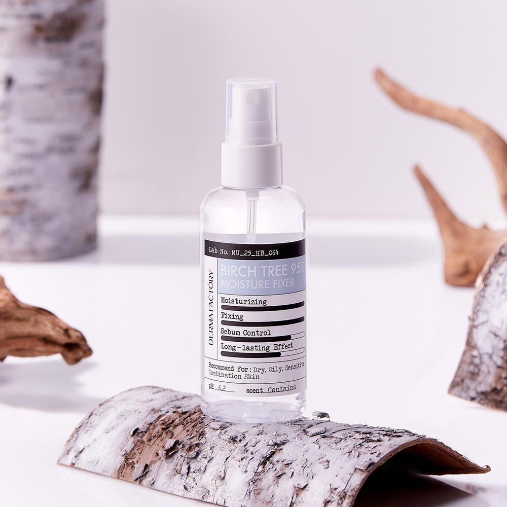 Derma Factory Birch 95% Moisture Fixer Long Lasting Hydrating 100ml Makeup Setting Spray Facial Mist