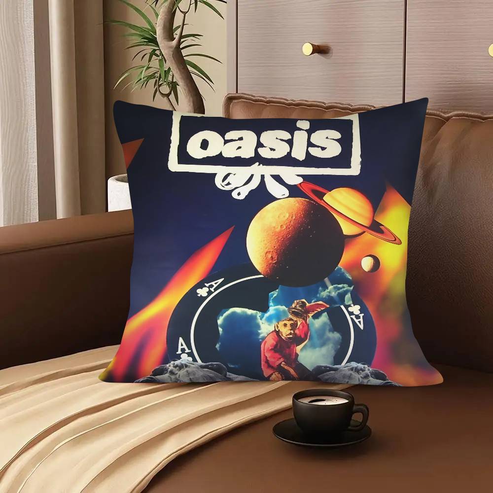 Funda de Almohada Banda Oasis Cuadrada Dormitorio Sofá Comodidad de Ocio Cojín Coche Sala de Estar Decoración del Hogar
