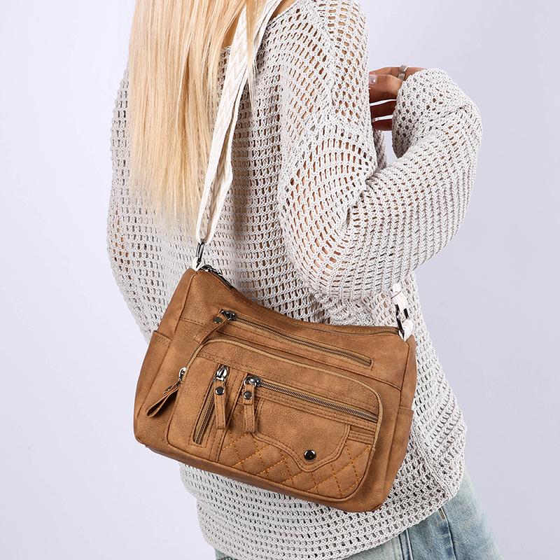 Women's Bag Large Capacity Shoulder Bag Multi-Layer Pocket Crossbody Bag Mother Bag