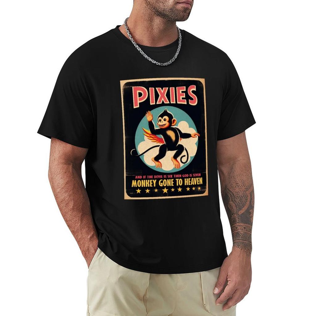 Pixies Monkey Gone To Heaven Tshirt Breathable Workout Short Sleeve Top