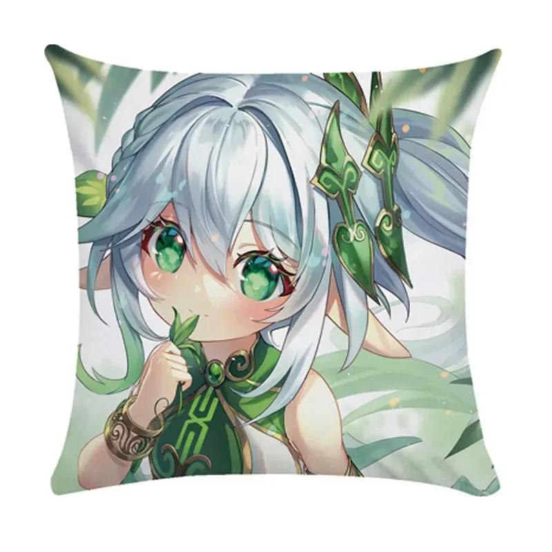 40/45/50cm Genshin Pillowcases Dormitory Sofa Bedside Cushion Cover Cartoon Anime Home Decor Throw Pillow Case