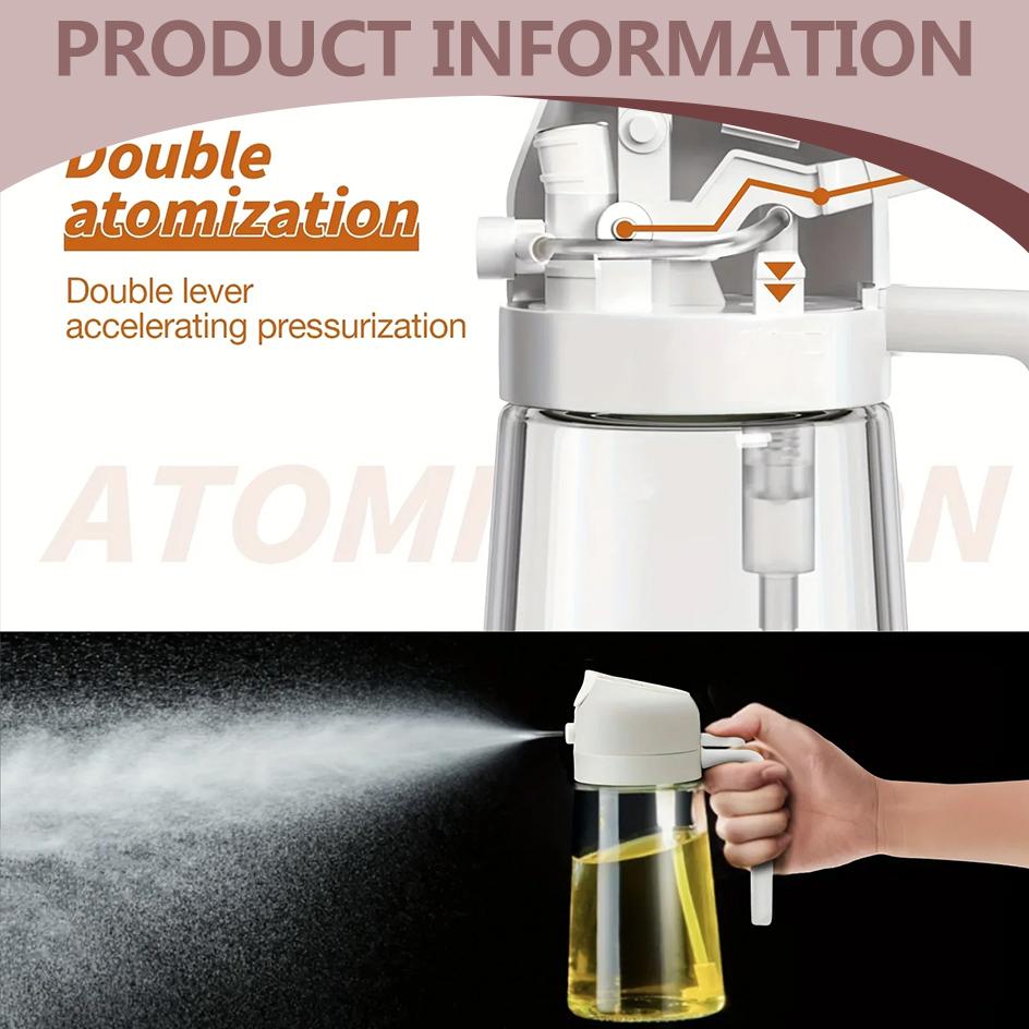 2in1 500ml Plastic Spray Oil Sprayer Bottle Spray Oil Dispenser Oil Jar Cruet BBQ Baking Roasting Picnic Kitchen Tools