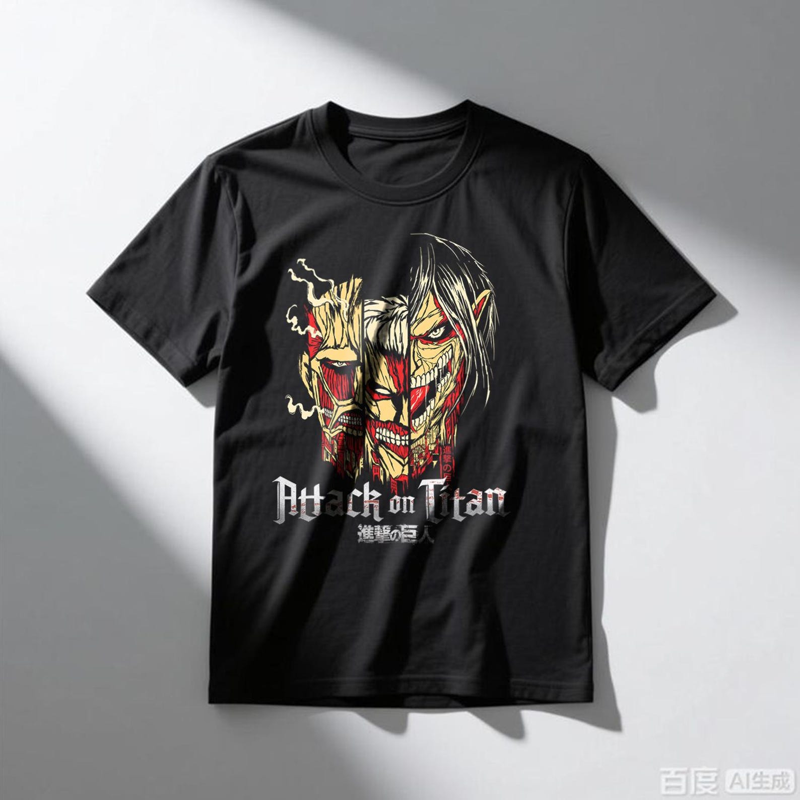 Attack on Titan Eren Yeager vs Titan Graphic T-Shirt | Anime Manga Fan Apparel 4XL