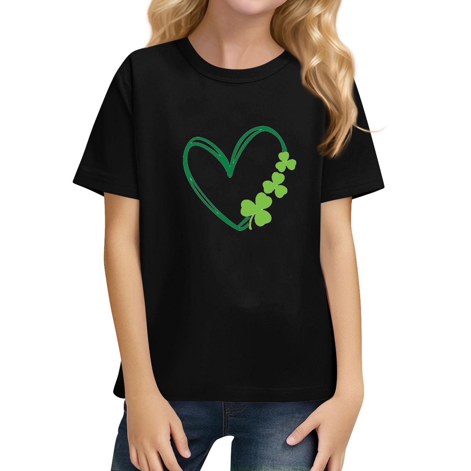 

Children s Daily Casual Short-sleeved Color Tops T-shirt 150 чорний