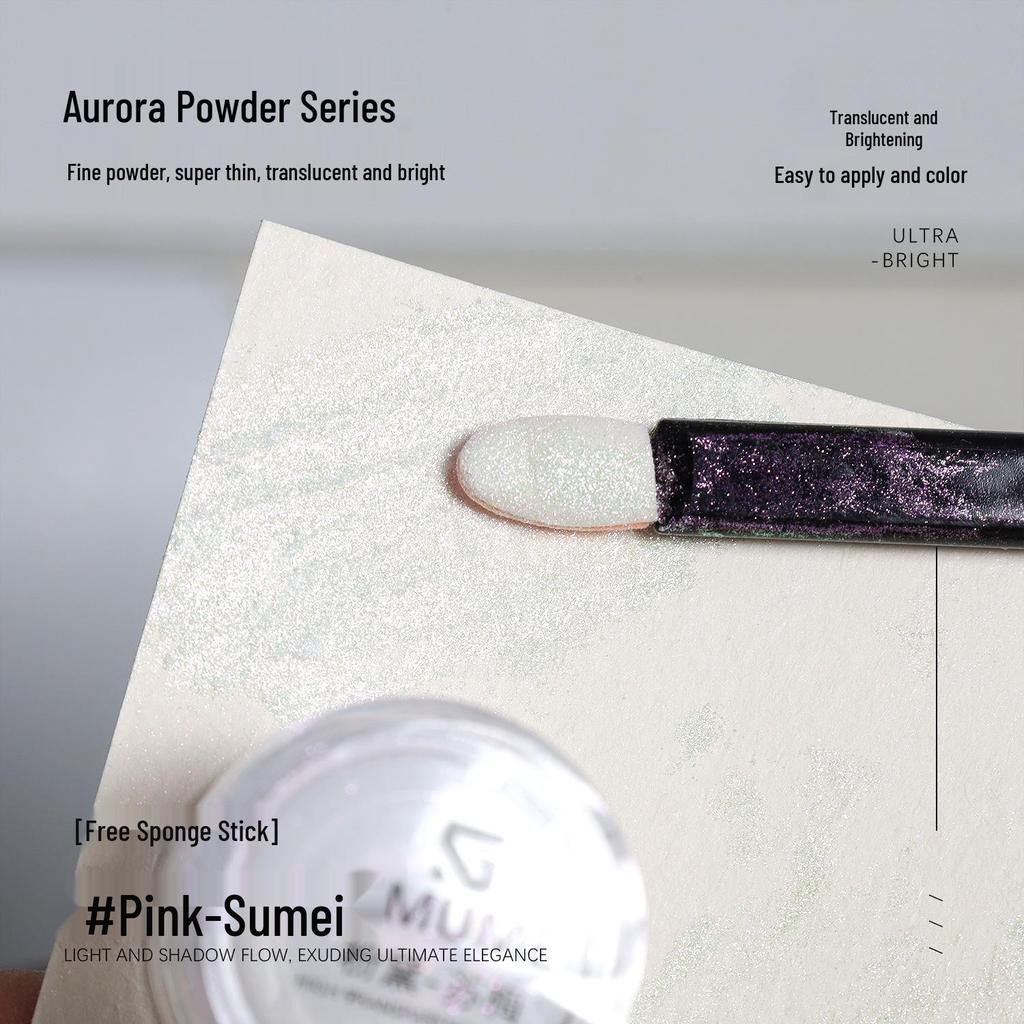 Iridescent Mermaid Aurora Pink Nail Art Magic Mirror Powder