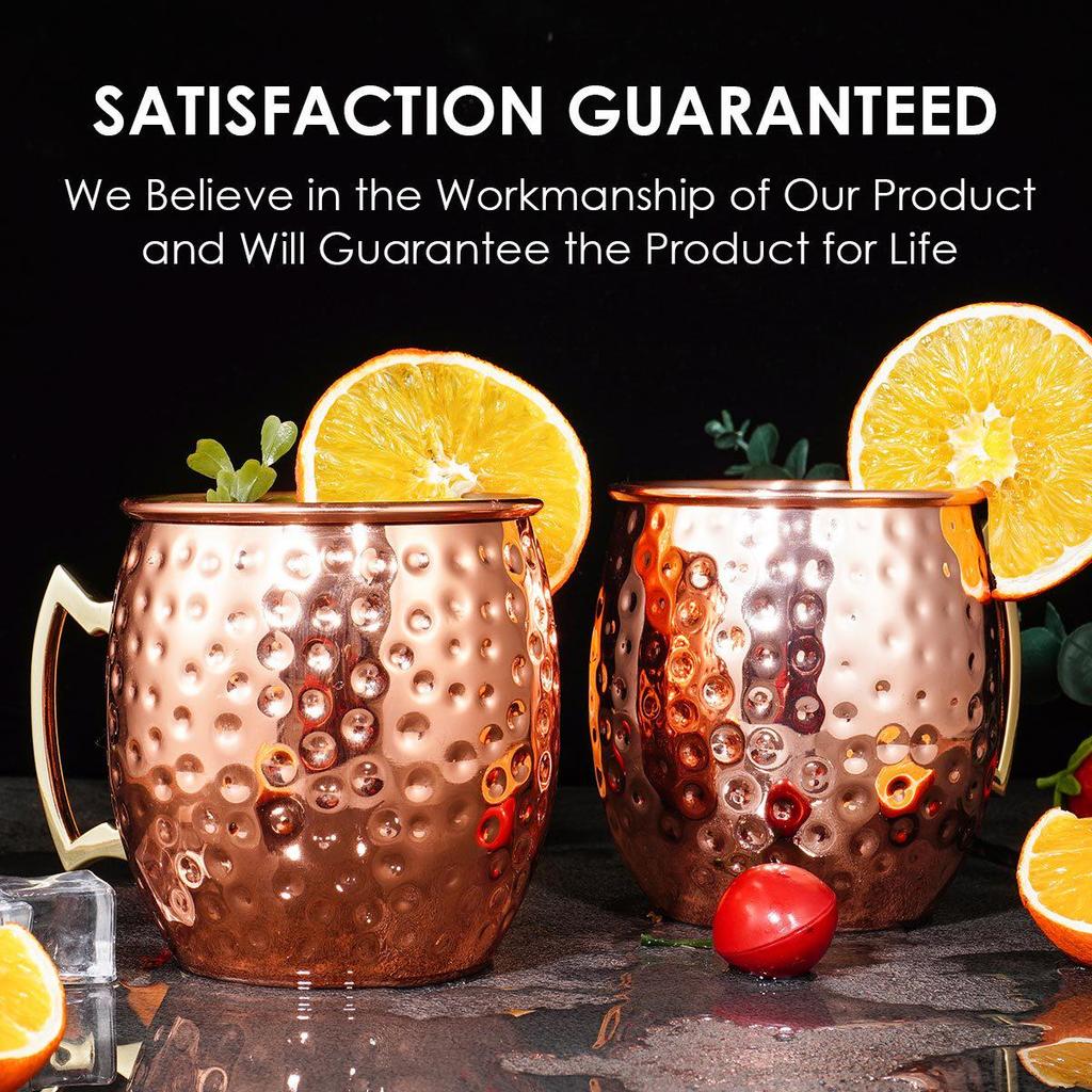 Copper Plated 304 Stainless Steel Hammered Moscow Mule Beer Mug