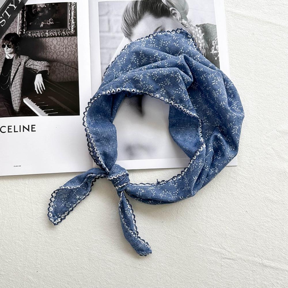 Thin Hair Scarf Headband Solid Color Sun Protective Scarf New Triangle Headscarf  Women