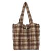 Autumn and Winter Vertical Striped Lamb Wool Wind Hair Bag Large Capacity Commuter Shoulder Tote Women's Bag