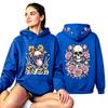 Fashion Vintage Women's Hoodie Skull Flower Printing Loose Fashion Pullover Autumn Clothing Casual Clothes Men Women Tops Sweatshirts