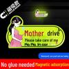 Reflective Magnetic Car Sticker for New Female or Pregnant Drivers - Baby on Board