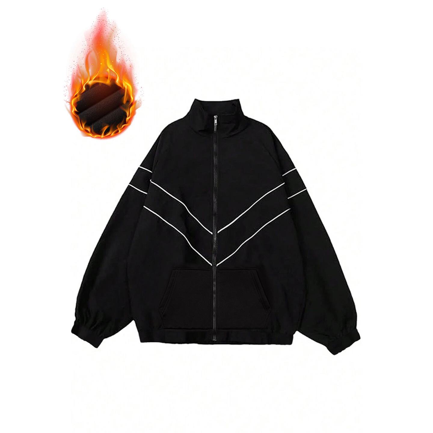 

Men s Trendy Reflective Winter Jacket: Light Luxury, Loose Casual Windbreaker, Quality College Flight Suit L