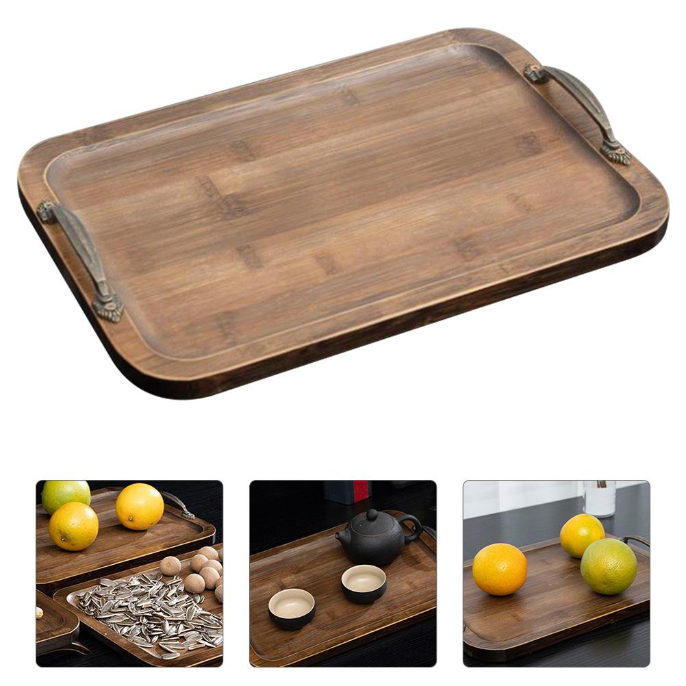 

Прямоугольный поднос для закусок Декор Кофейная чашка Поднос для десерта Разделка бамбука Чайный сервиз 33x23cm кофейный