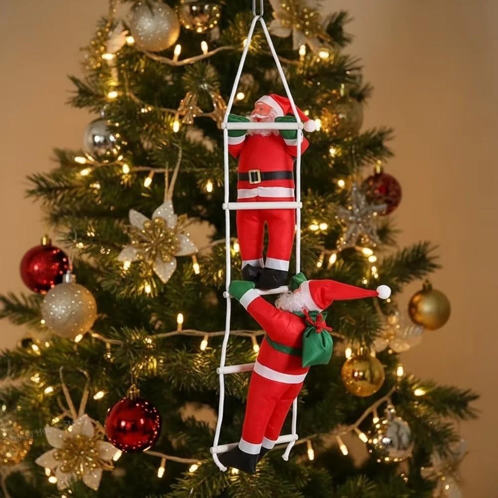 Red Santa Climbing Santa Decoration Rope Ladder Santa Pendant Door Hanging Decor