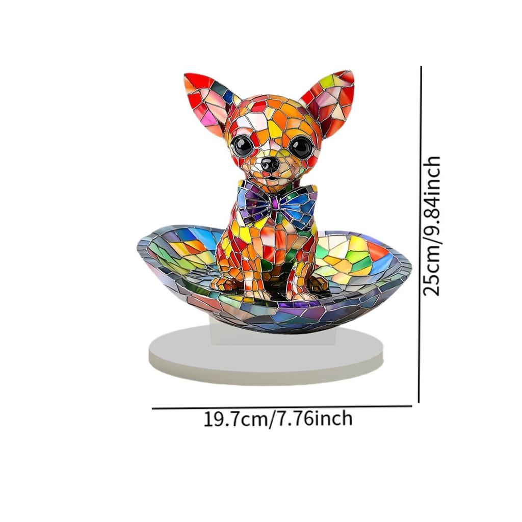 Dog Acrylic Sign Home Decor Indoor Outdoor Puppy Plate 2D Flat Acrylic Ornament for Holiday Christmas Xmas Festival Living Room