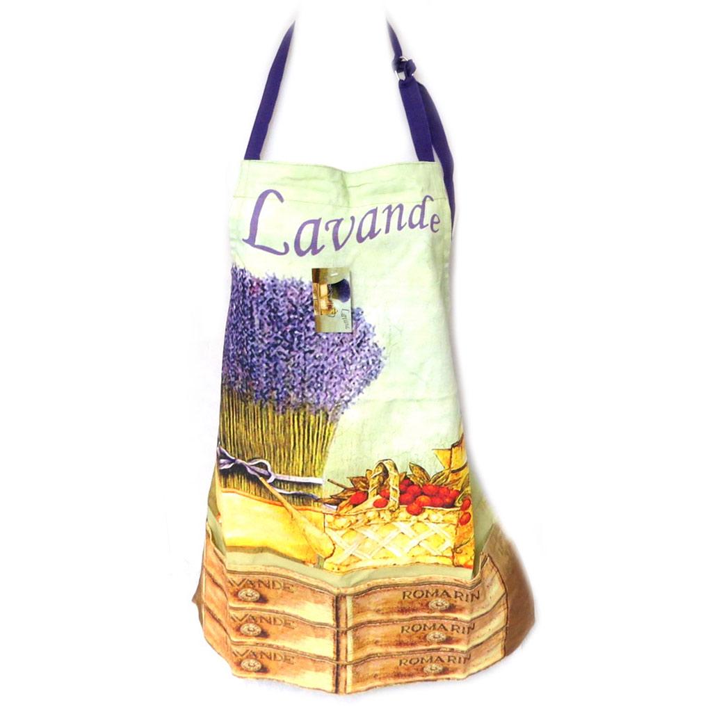 Les Trésors De Lily [P0986] - Designer-Schürze 'Lavande' grün-violett