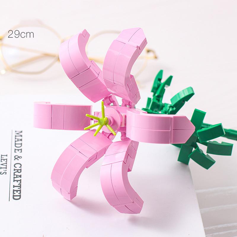 Plastic Small Particle Building Blocks Flower Three-dimensional Puzzle Children Gifts Educational Toys