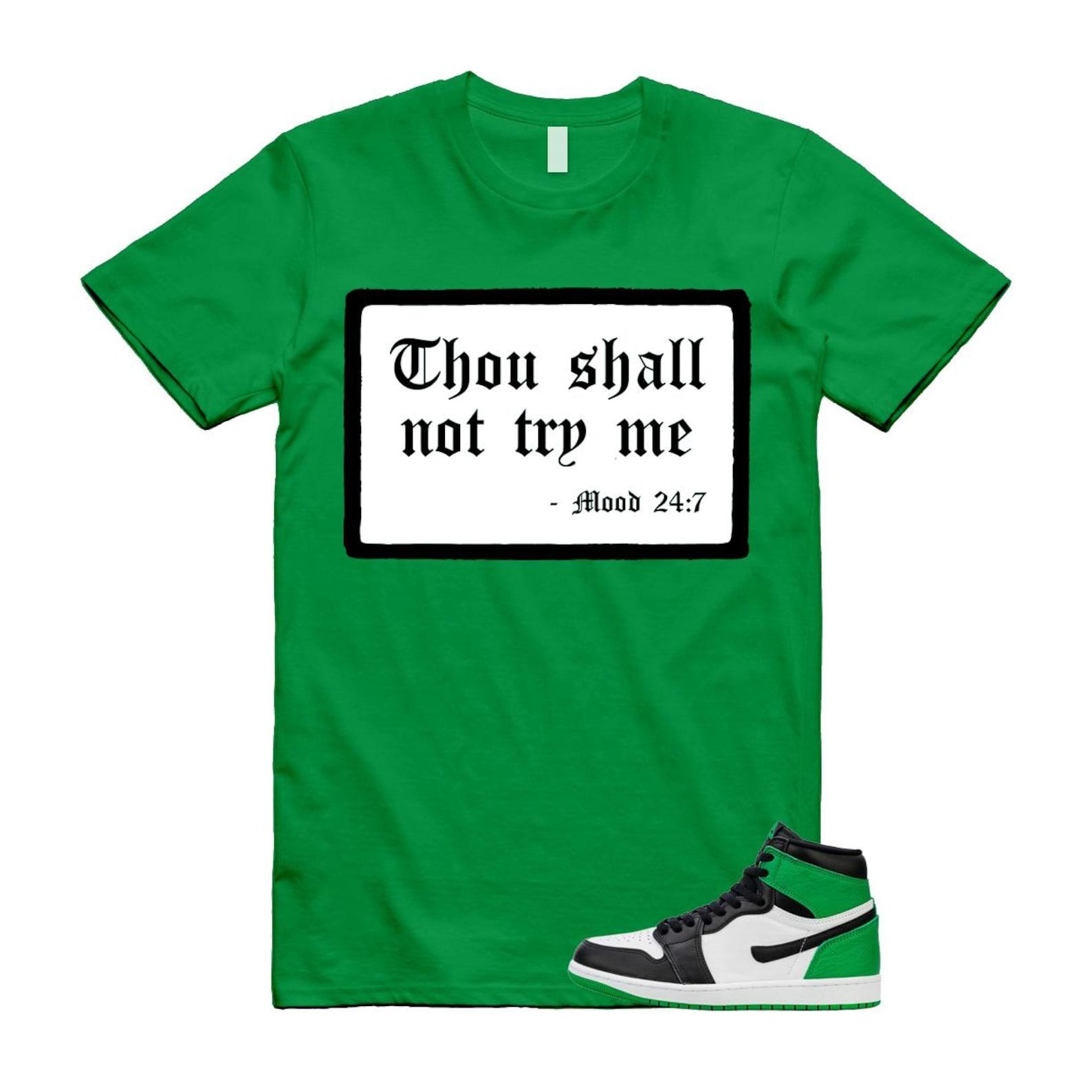 1 Lucky Green White Black High T Shirt Match MOOD XL