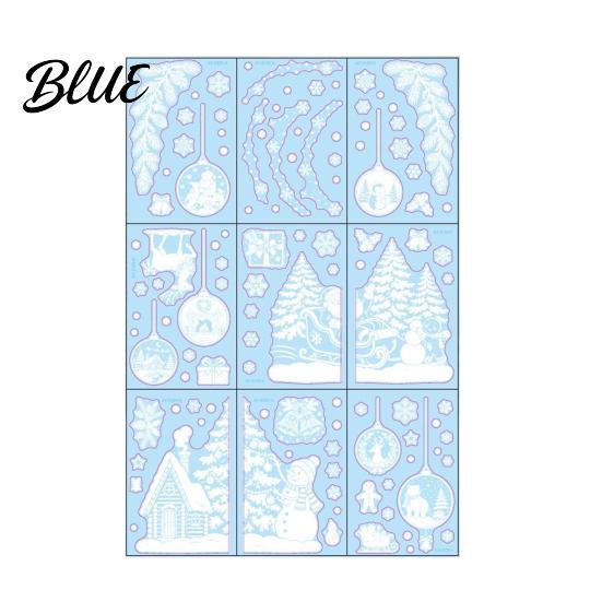 Winter Wonderland Decorations 9 Sheets Christmas Static Window Stickers Reusable Snowflake Santa Claus Reindeer Clings Decals for Holiday Glass