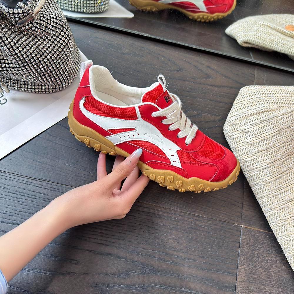 

Маленькие 2025 новые популярные немецкие кроссовки универсальные ретро-стиль для спорта и отдыха легкие туфли с мягкой подошвой Forrest Gump модные туфли 34 красный