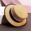 Fashion straw hat women's beach seaside vacation straw hat sun hat sun protection sun hat top hat new flat top hat