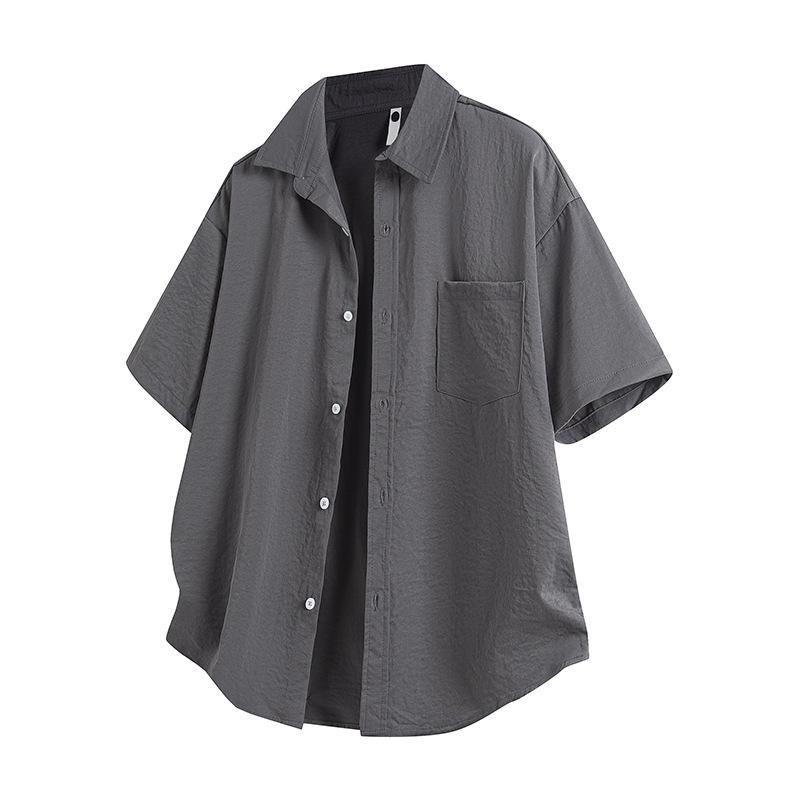 Short Sleeved Shirt Men's Summer Ice Silk Shirt Jacket Men's Summer Casual Workwear Short Sleeved Shirt