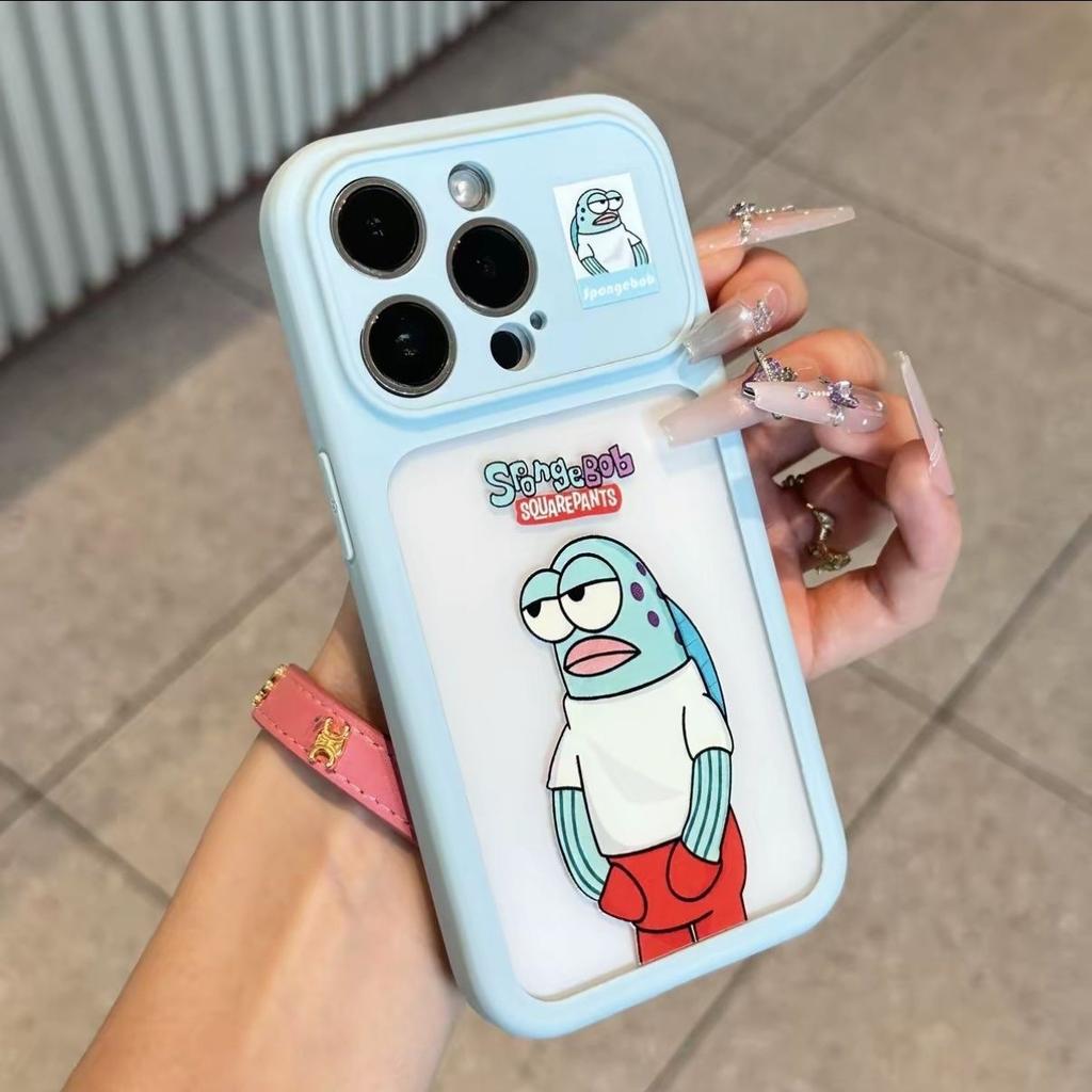 Applicable to Apple 11 mobile phone case trendy cartoon resident fish large window cute iPhone11 two-color second case 11
