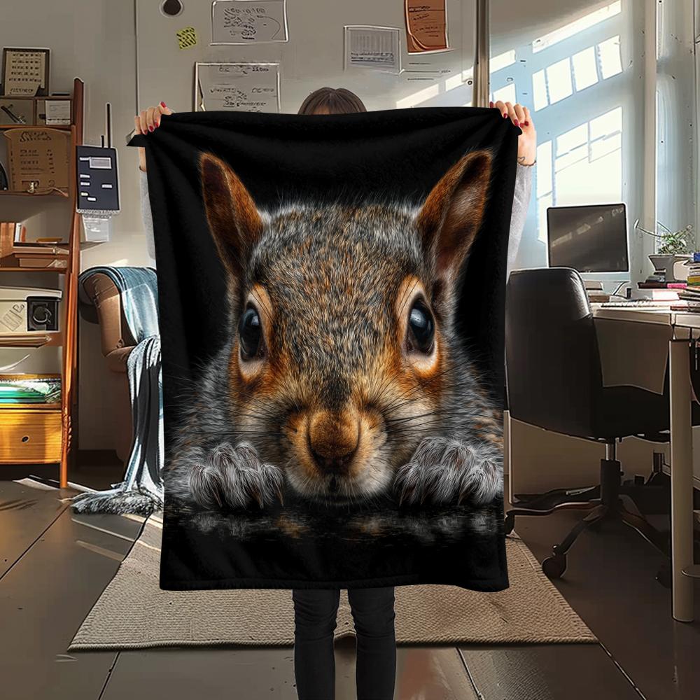 Ardilla, Manta de Franela con Patrón, Alta calidad Cómoda para Todas las Estaciones, Decoración del Hogar, Calidez y Comodidad, Perfecta para Regalos.