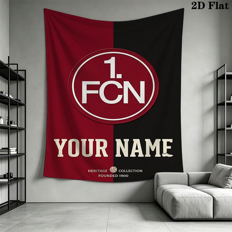 Name Custom 1.FC Nürnberg Logo Wall Tapestry Aesthetic Wall Hanging Printed Fabric Blanket Decorative Tapestries for Bedroom Living Room Home Decor