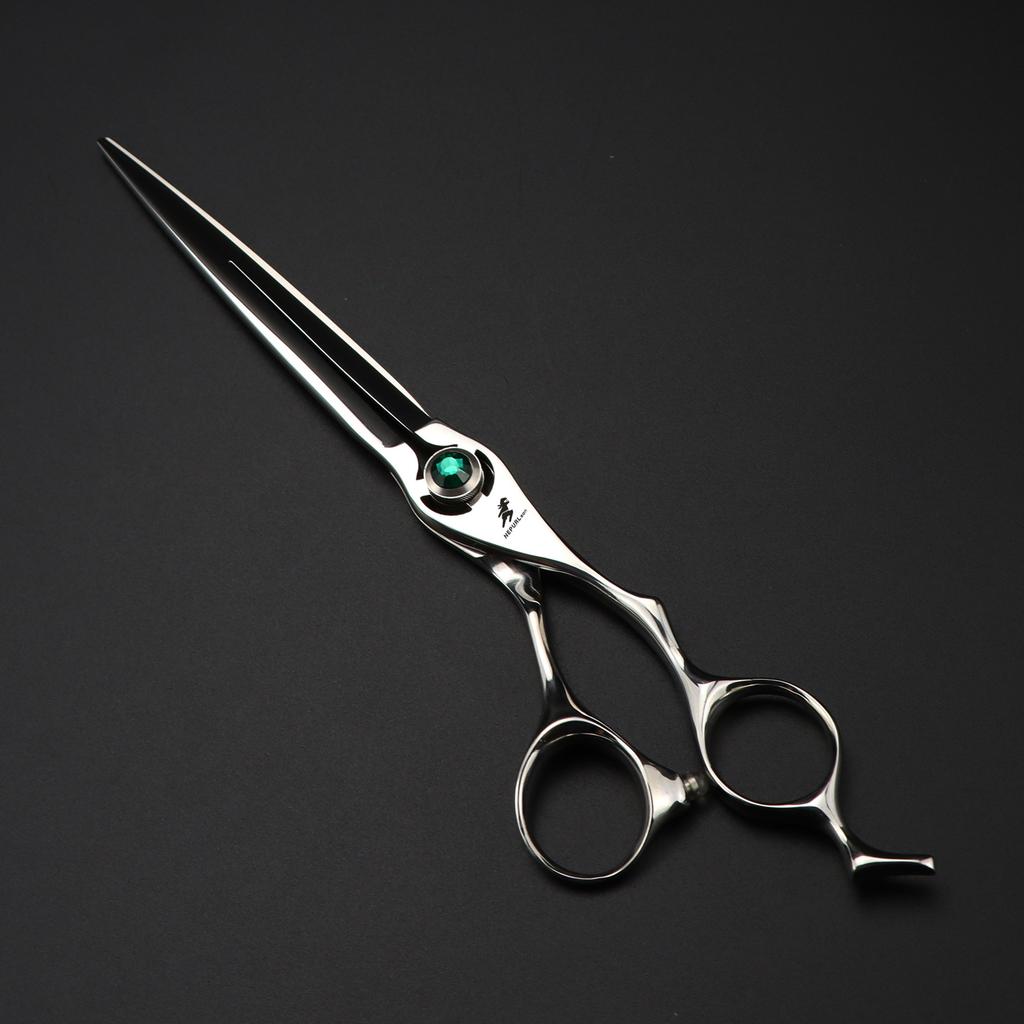 SG1-75 Green Jewel Double-sided Hollow Hot Wheel 7.5 Inch 440C Professional Pet Scissors Beauty Scissors