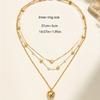 Women Fashion Love Heart Pearl Pendant Elegant Daily Necklace Jewelry