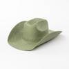 Cappello di paglia con tesa larga e bordo arricciato Cappello di paglia stile cowboy occidentale per uomo e donna protezione solare estiva da spiaggia cowboy