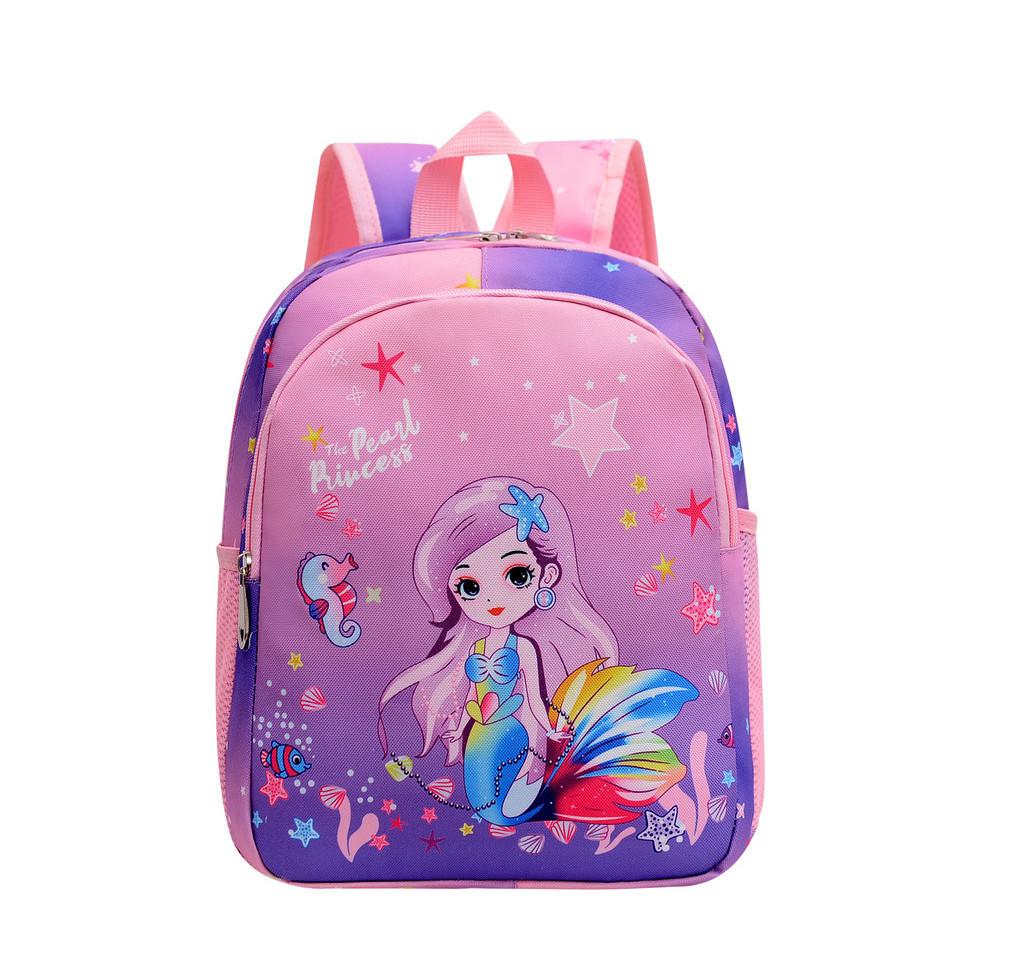 Charming Cartoon Backpack For Preschoolers Ultra Lightweight And Durable Purple Mermaid