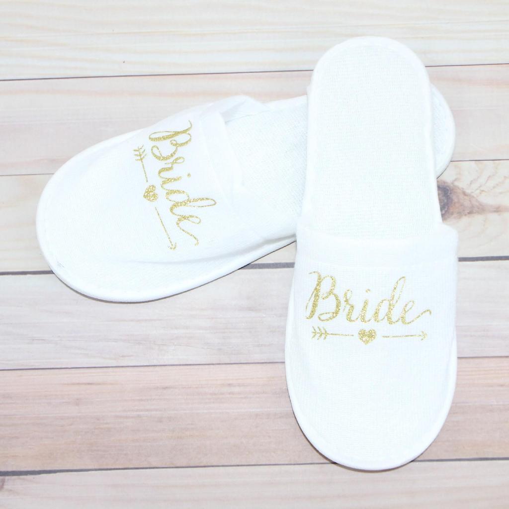 Bridesmaid Wedding Pajama Party Slippers - Colorful Letter Design