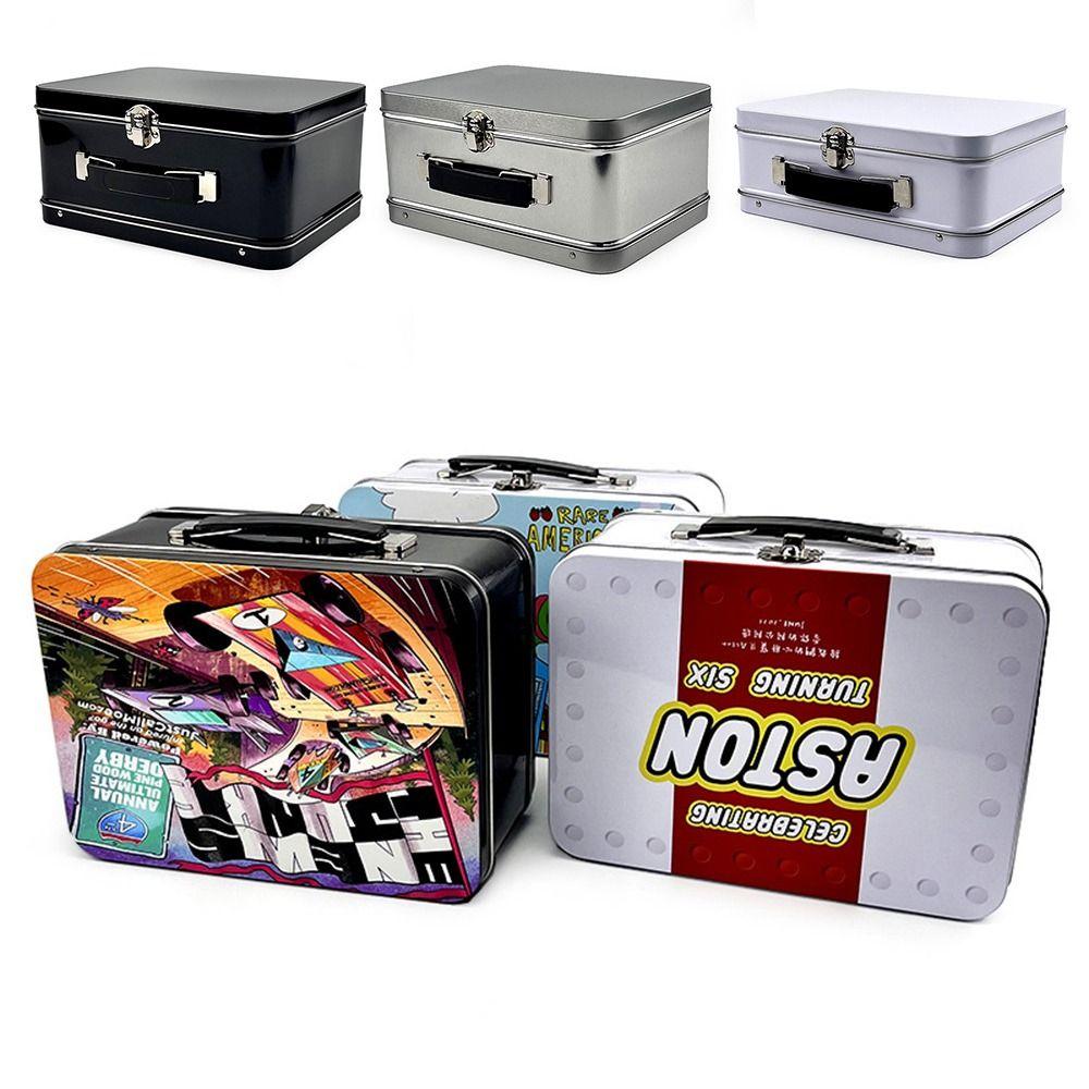 Tinplate Metal Storage Box White Black Silver Cake Packaging Box Lunch Box  Money Contain