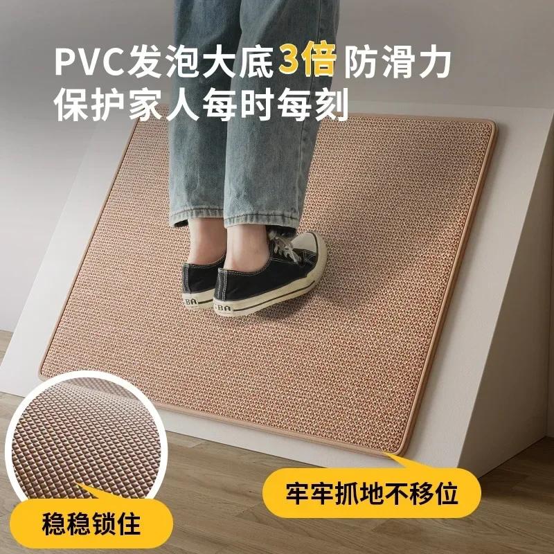 Bathroom Mat Non-Slip Bathtub Rugs Thick Memory Absorbent Linen Jute MatSoft Home Shaggy Floor Carpet For Living Rooms Hallways