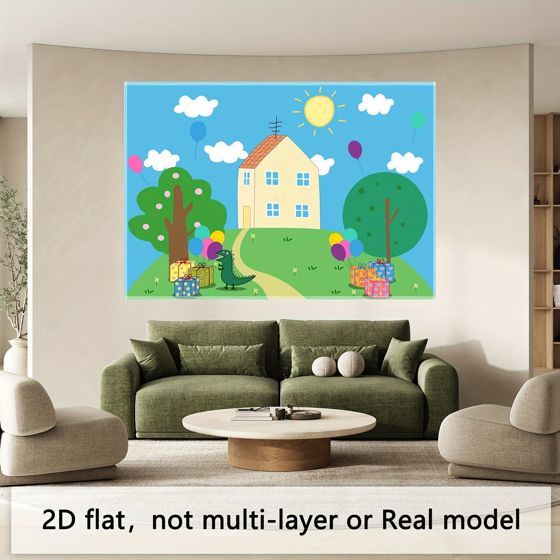 Happy Birthday Photography Background Cloth, Green Tree Plant Girl Birthday Party Background Cloth, Pig themed Banner 100x150cm