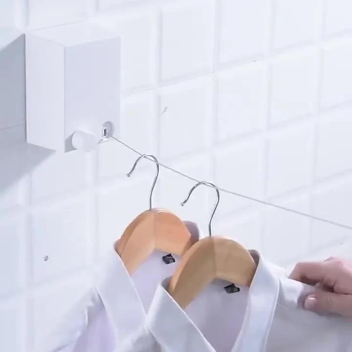 Invisible Clothesline Balcony Clothesline Wire Rope Indoor Non Perforated Indoor Retractable Clothesline Hotel