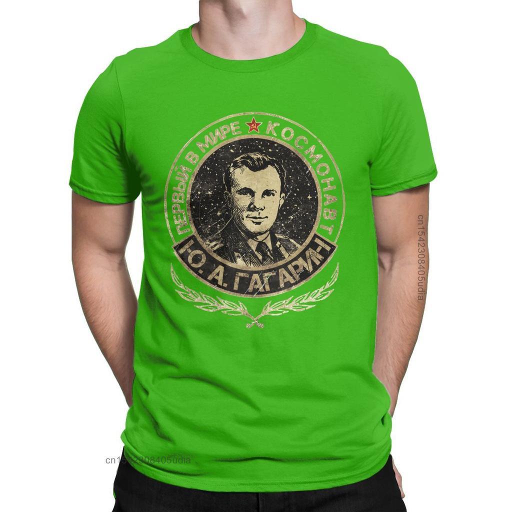 Hipster Yuri Gagarin Tshirt For Men Cotton Graphic T Shirts Ussr Cosmonaut Soviet Union Astronaut Cccp Tee Shirt for Men