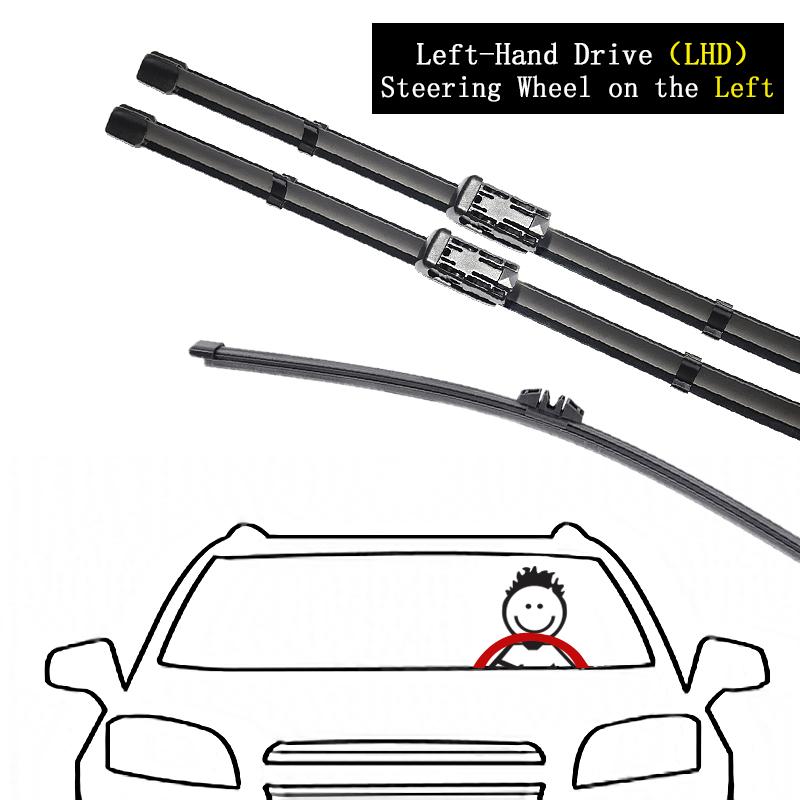 3x For BMW 5 Series G30 G31 2017~ 520i 523i 528i 530i 535i 550i Front Rear Wiper Blades Window Windshield Windscreen