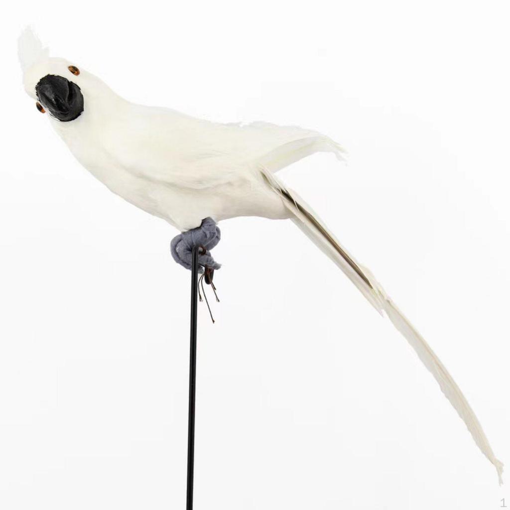 Simulation Macaw Statue Feathered Texture Fake Parrot Decoration Artificial Avian Ornament