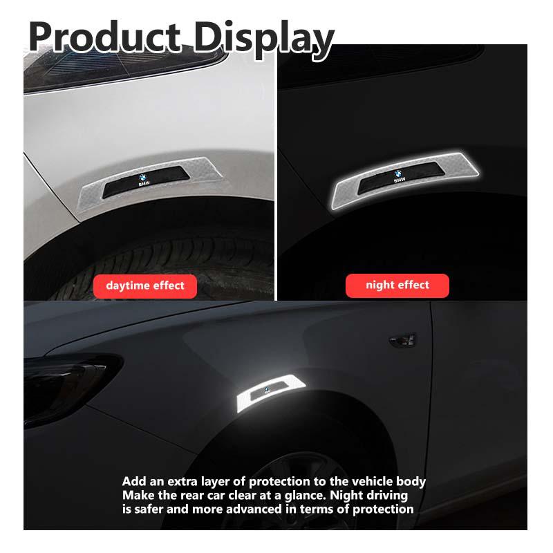 TVHW5 2PCS Car Wheel Eyebrows Protector Strip Reflective Stickers For BMW M Sport M2 M3 M4 M5 M6 E46 E90 E60 F10 F20 E87 X3 X6
