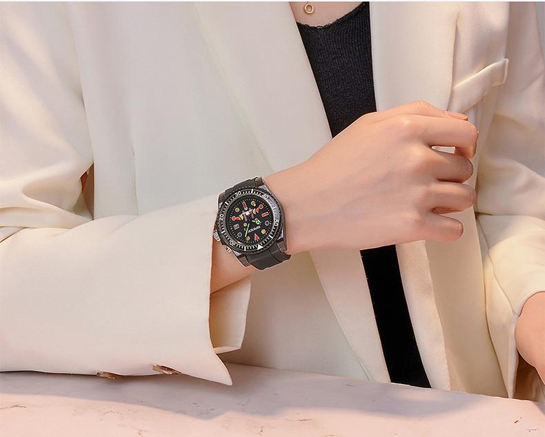 Sanda 6078 Dual Calendar Student Watch with Transparent Strap - Waterproof & Luminous