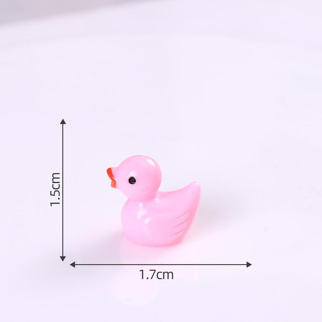 Miniature Colorful Luminous Duck Resin Ornaments for Micro Landscape and Moss Decor