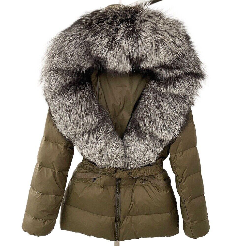 OFTBUY Winter Jacket Women's Real Raccoon Fox Fur White Duck Down Coat Thick Warm