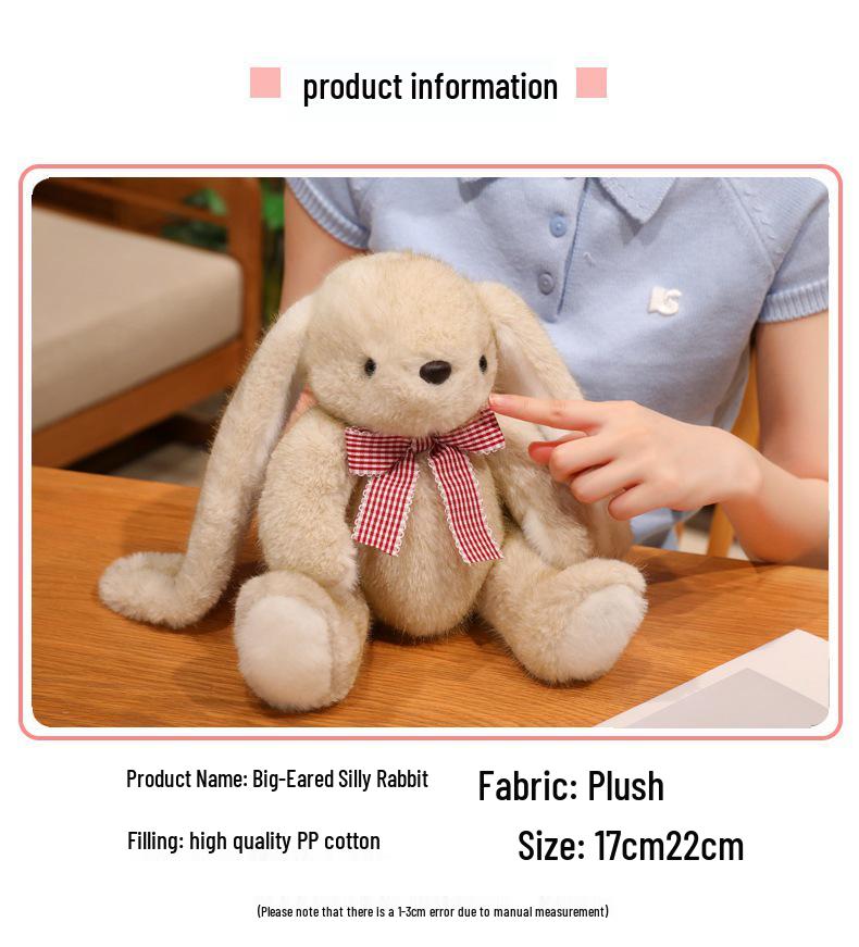 Easter Bunny Plush Toy: Long-Eared Chubby Rabbit Doll for Kids