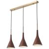 Amerikanische Esche Holz 3-Kopf Zweifarbig Pendelleuchte
