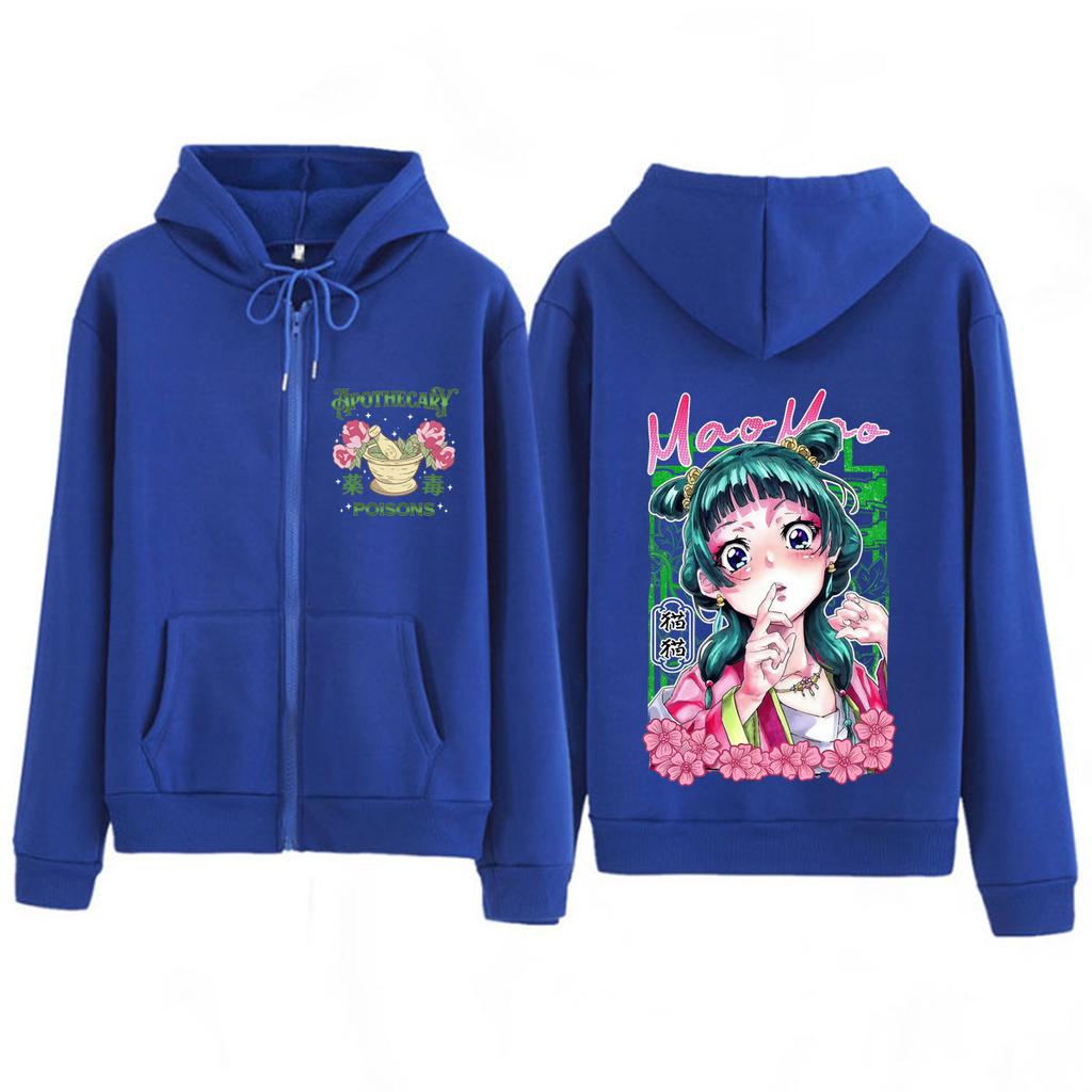 Anime The Apothecary Diaries Maomao Graphic Zipper Hoodie Men Women Fashion Sweatshirt Casual Aesthetic Trend Zip Up Jacket