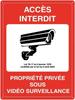 Hisun Tin Sign HD Tin Sign Bilingual Security Warning Wall Decor  Retro French  English Video Surveillance Metal Poster for Business Home
