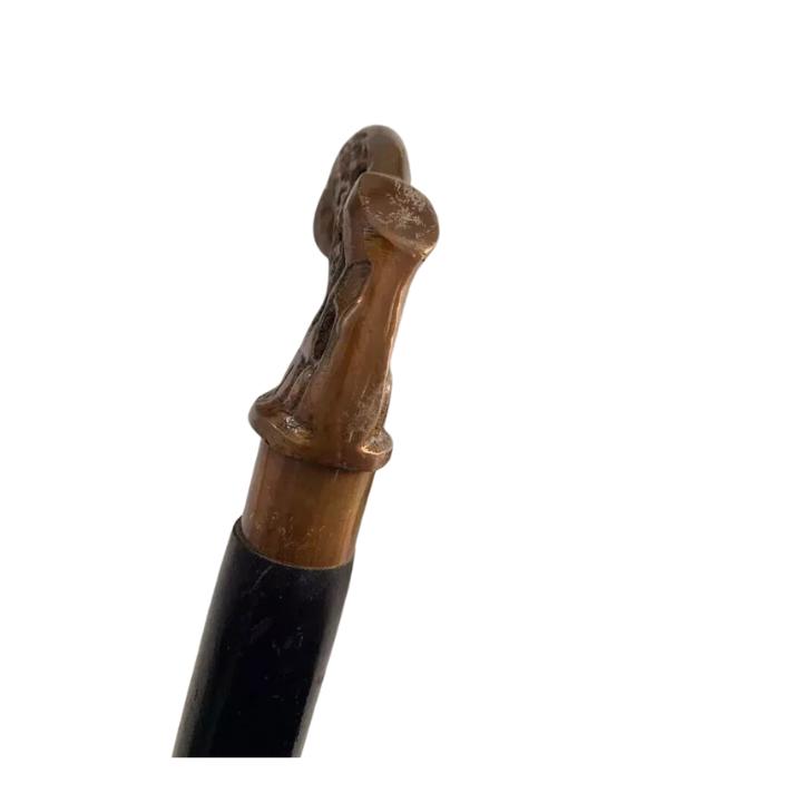 Antique Brass Victorian Head Handle Vintage Style Wooden Walking Stick Cane Gift